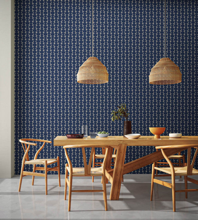 Little Lohko Wallpaper - Indigo / Jasmine - NBIW113034 - Scion