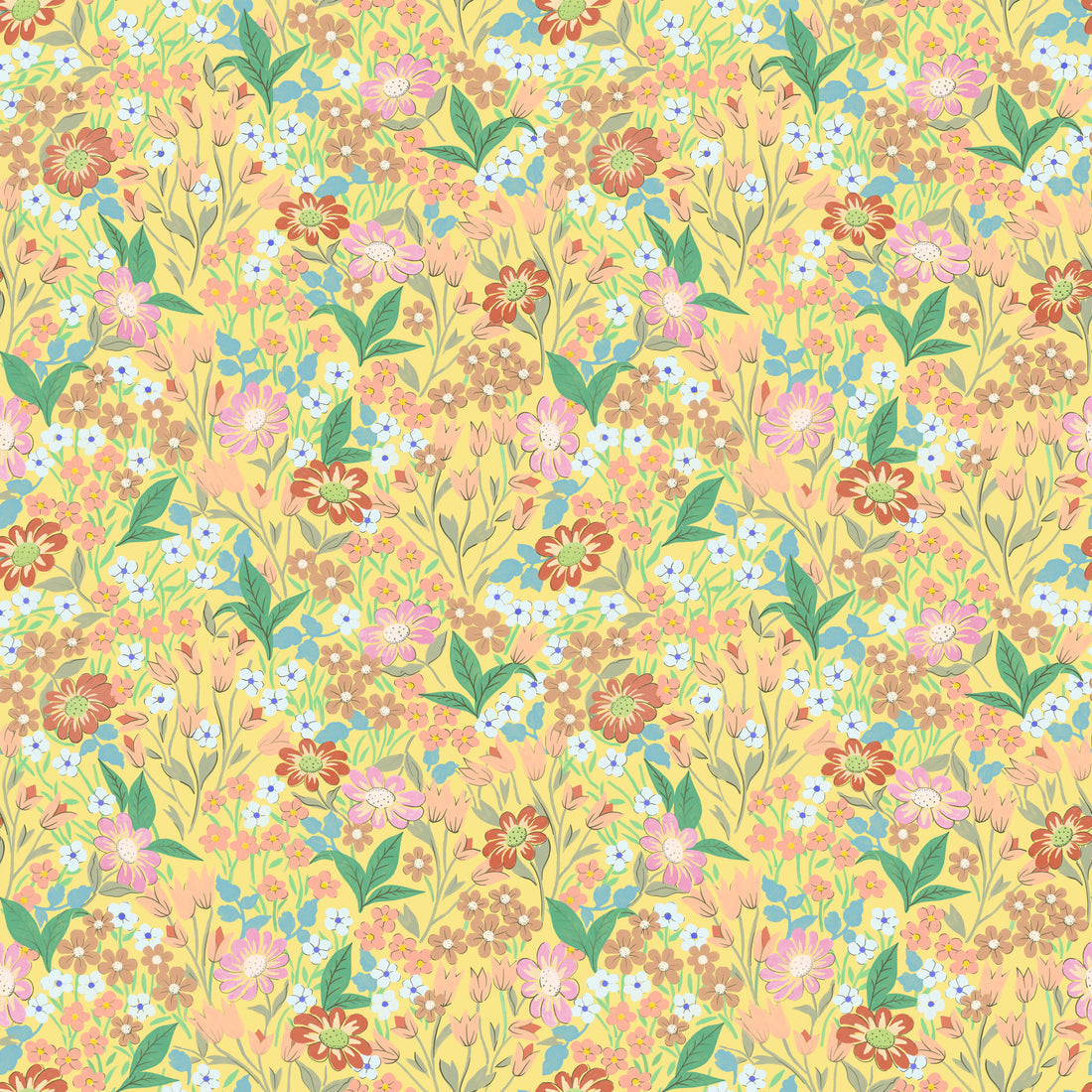Lola, Petit Wallpaper - Yellow - Summer Gray