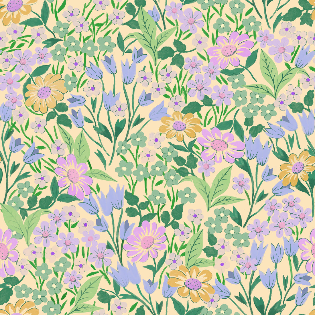 Lola Wallpaper - Lemon - Summer Gray