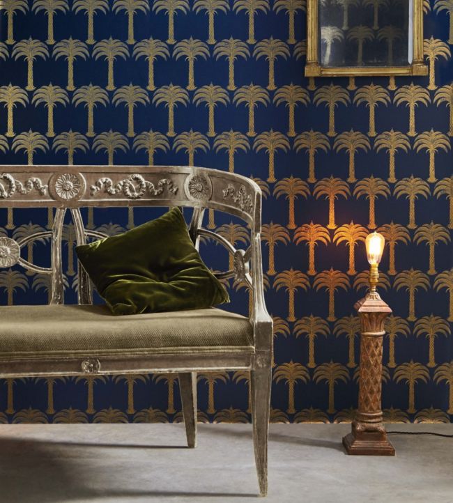 Marrakech Palm Wallpaper - Midnight Blue - BG1200 - 101 - Barneby Gates