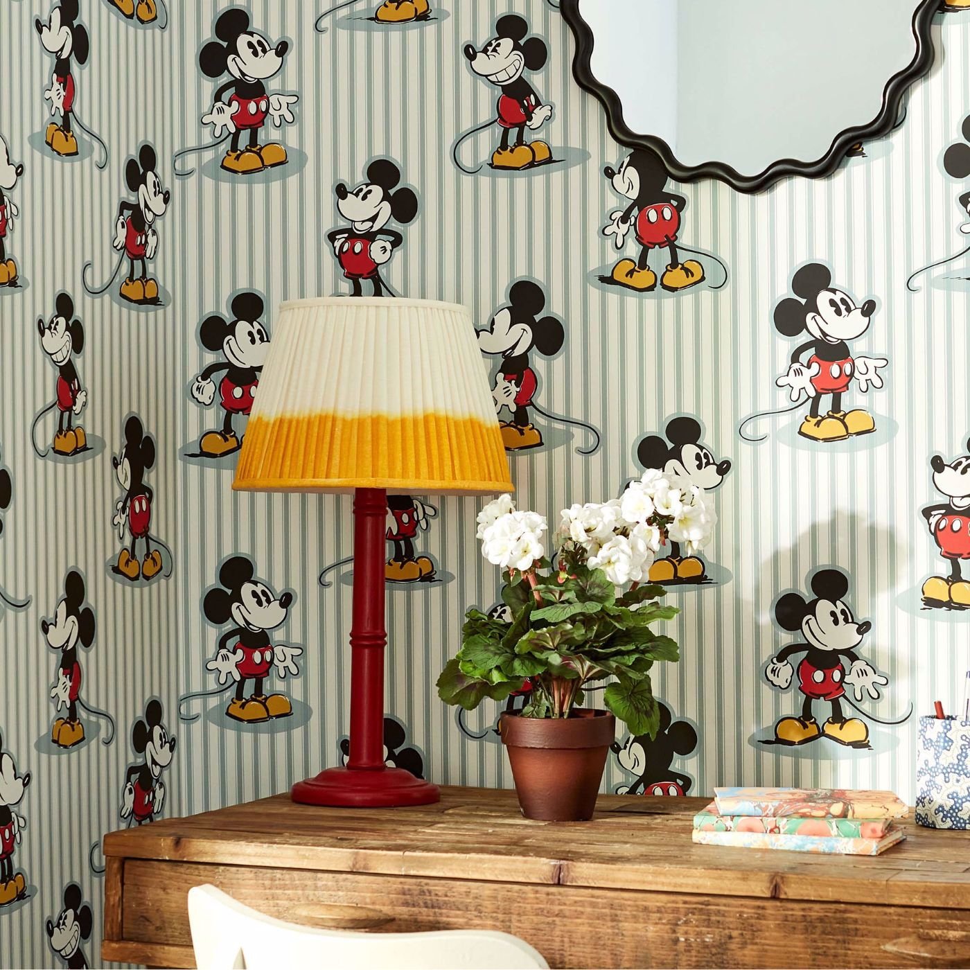 Mickey Stripe Wallpaper - Sea Salt - DDIW217271 - Sanderson