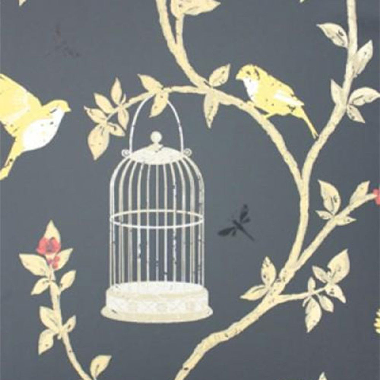 NCW3770-05 - Birdcage Walk Wallpaper - Black/Gold - Nina Campbell