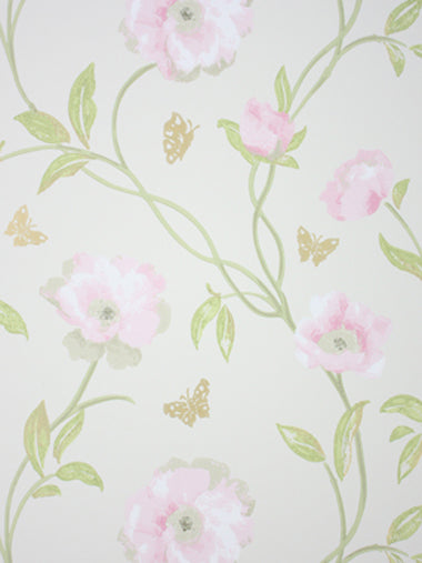 NCW3773-04 - Peony Place Wallpaper - Pink/Green - Nina Campbell