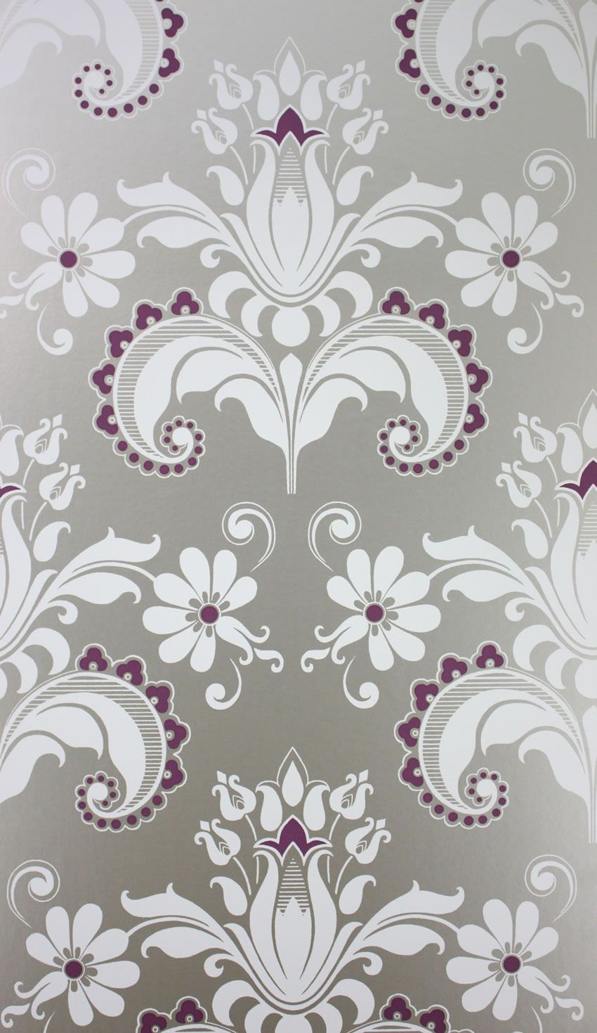 NCW4001-04 - Talisa Wallpaper - Silver - Nina Campbell