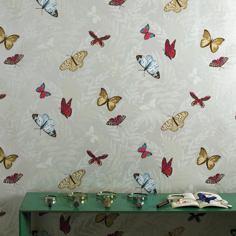 NCW4010-01 - Farfalla Wallpaper - Natural/Ivory/White - Nina Campbell