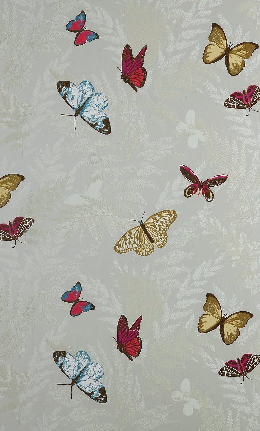 NCW4010-01 - Farfalla Wallpaper - Natural/Ivory/White - Nina Campbell