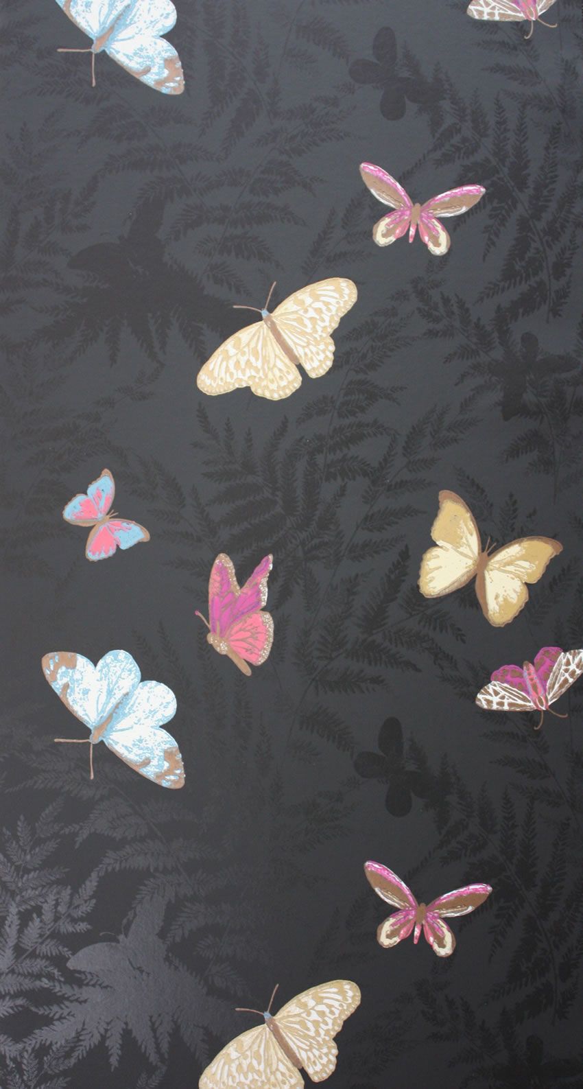 NCW4010-04 - Farfalla Wallpaper - Black - Nina Campbell