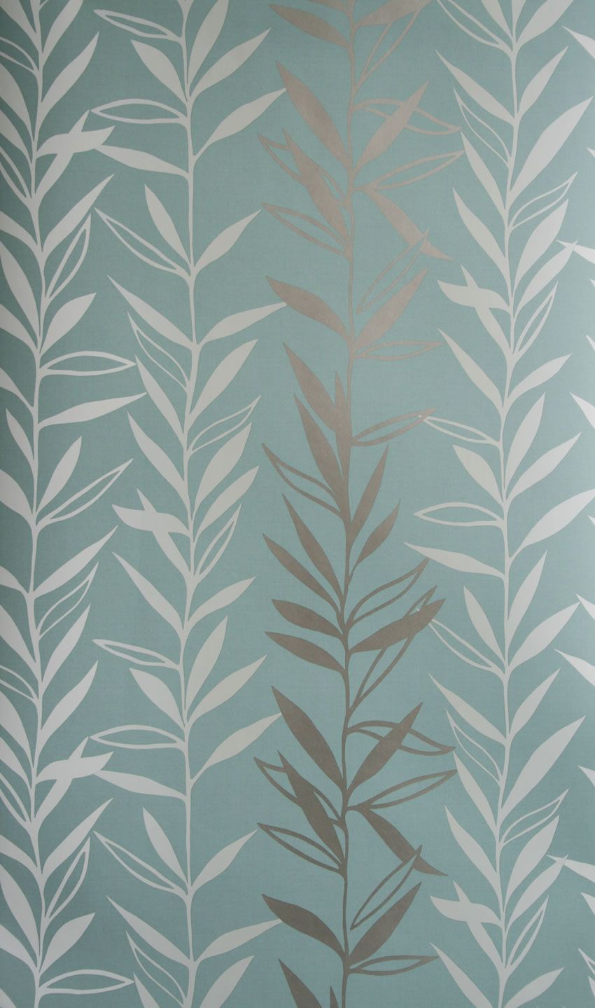 NCW4021-04 - Salix Wallpaper - Duck Egg/Silver - Nina Campbell