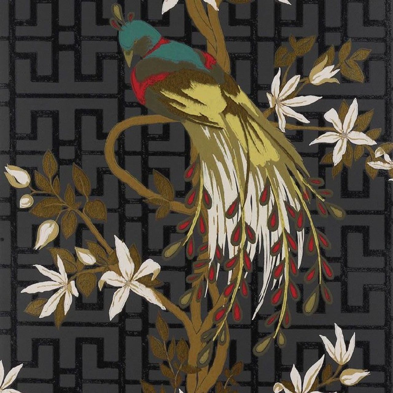 NCW4030-05 - Paradiso Wallpaper - Black - Nina Campbell