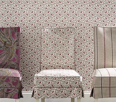 NCW4122-04 - Elcho Wallpaper - Stone/Coral - Nina Campbell