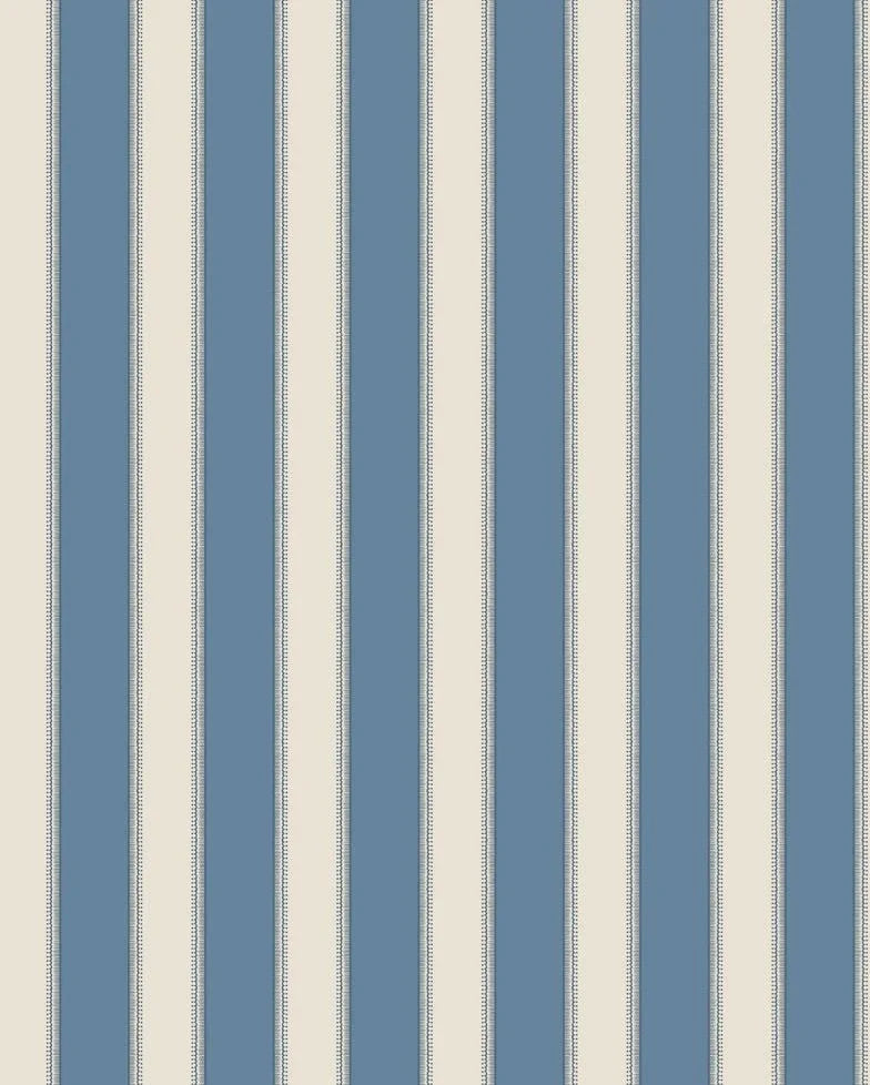NCW4492-05 - Sackville Stripe Wallpaper - Blue - Nina Campbell