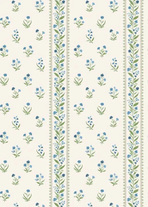 NCW4493-03 - Petit Dapuri Wallpaper - Blue/Green - Nina Campbell