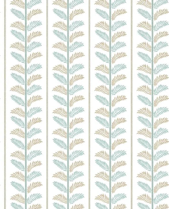 NCW4496-01 - Plumier Wallpaper - Aqua/ Beige - Nina Campbell