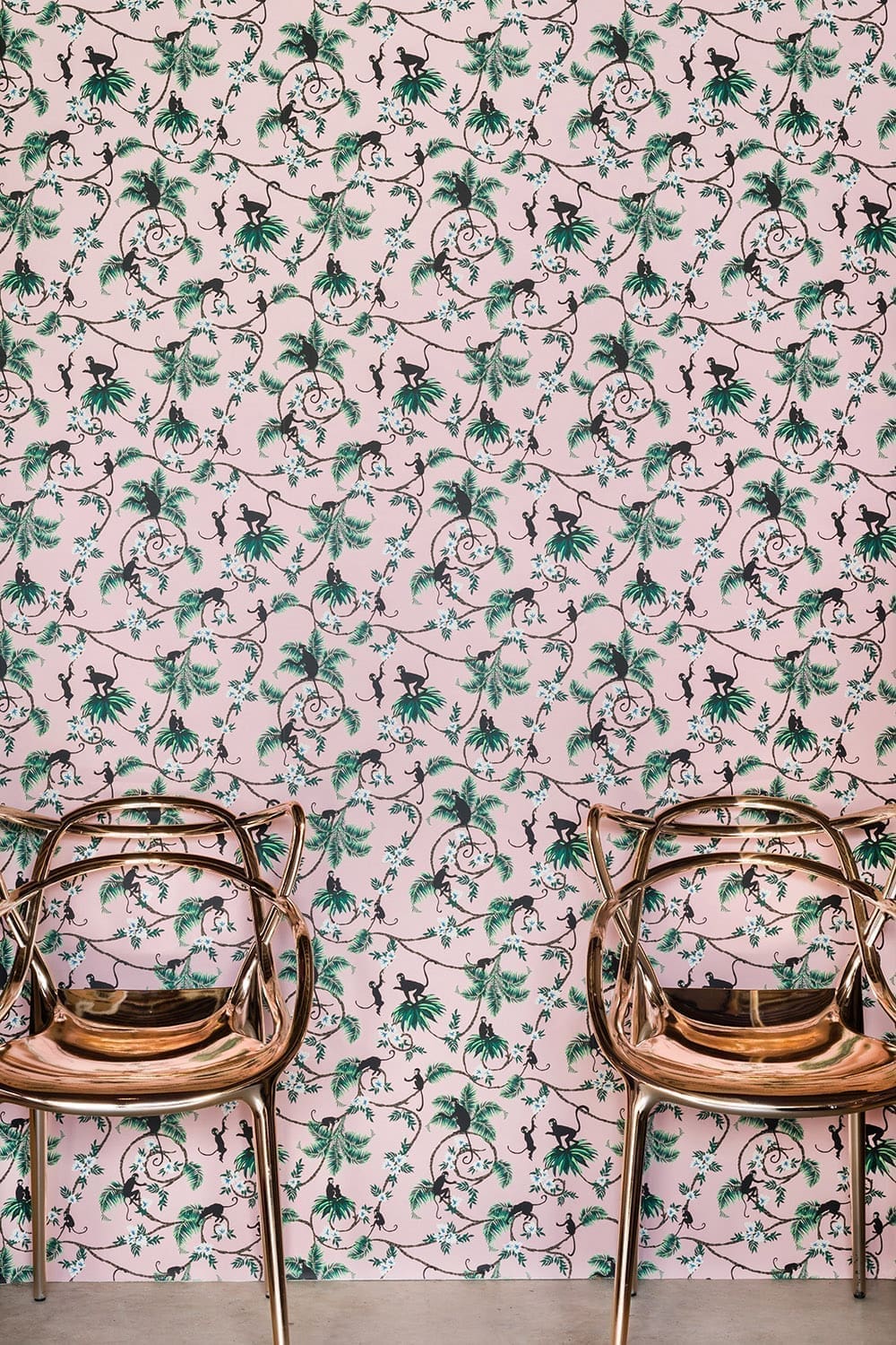 New Monkey Wallpaper - Pale Pink - BG/TW01/01 - Barneby Gates