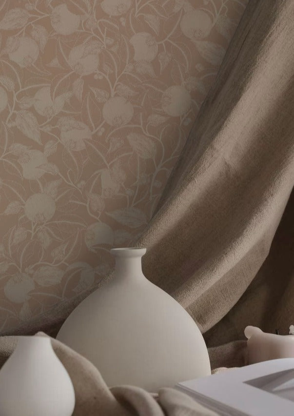 Pomegranate Wallpaper - Dusty Peach - Summer Gray
