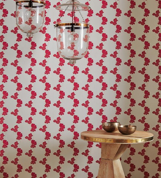 Poppy Fields Wallpaper - Red/Gold - BG1500201 - Barneby Gates