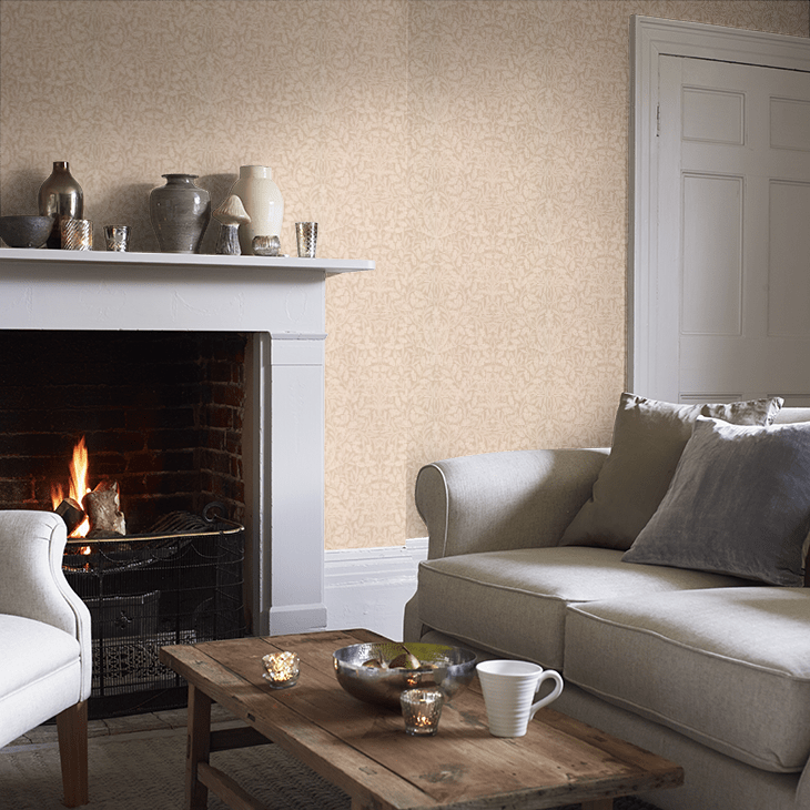 Pure Acorn Wallpaper - Vintage Brass - 217403 - Morris Wallpaper WD