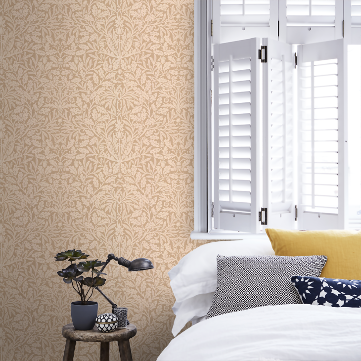 Pure Acorn Wallpaper - Vintage Brass - 217403 - Morris Wallpaper WD
