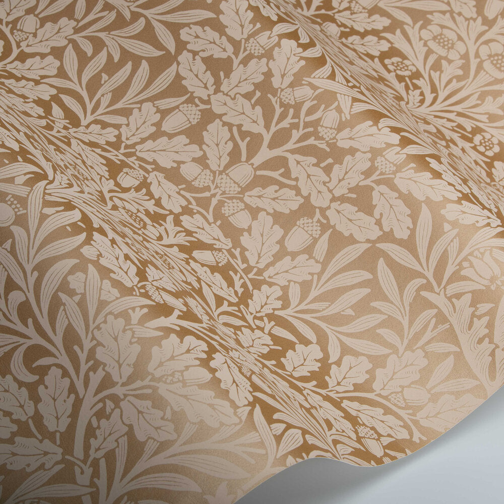 Pure Acorn Wallpaper - Vintage Brass - 217403 - Morris Wallpaper WD