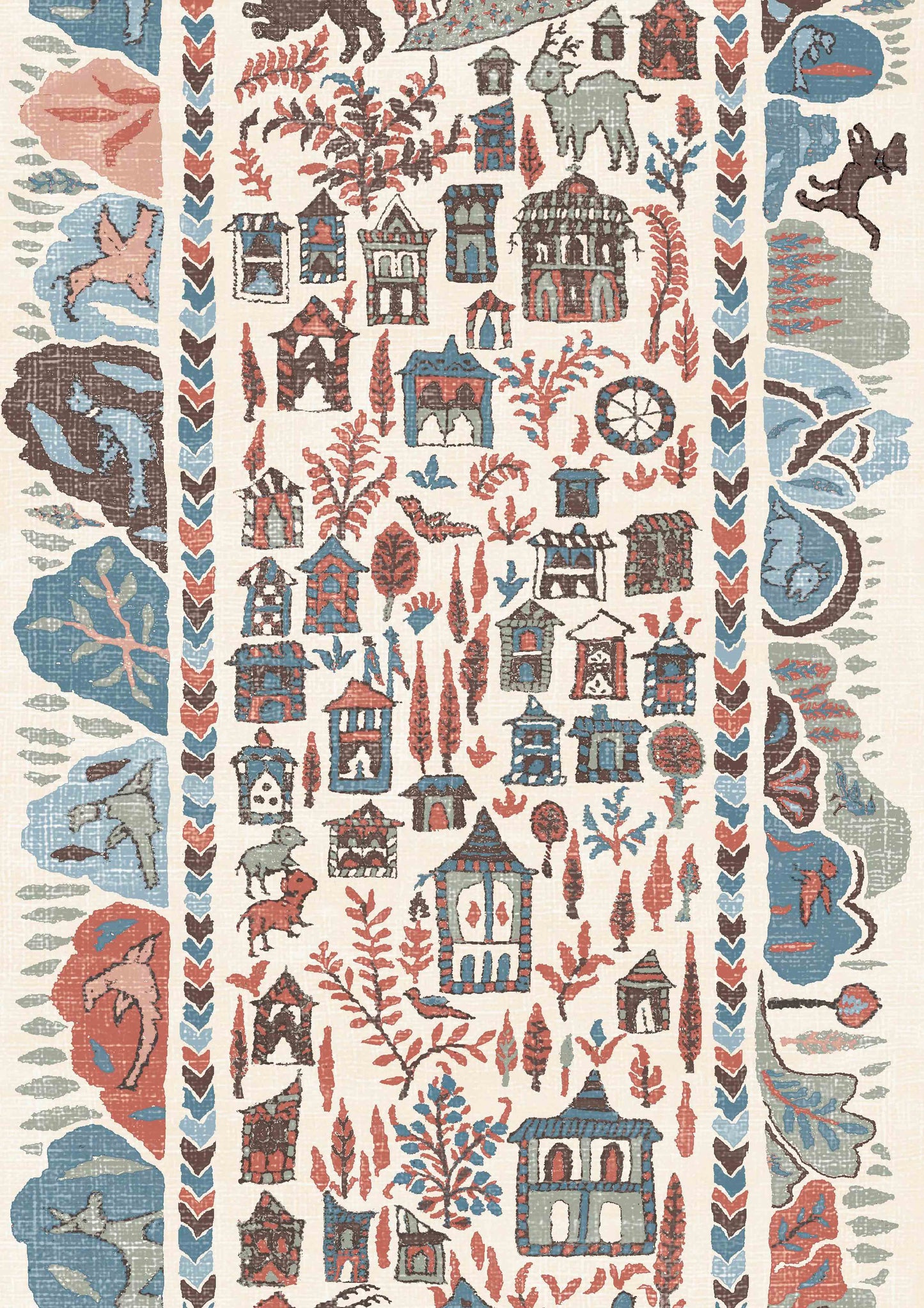 Ravi Ribbon Wallpaper - Blue Almond - Lewis & Wood
