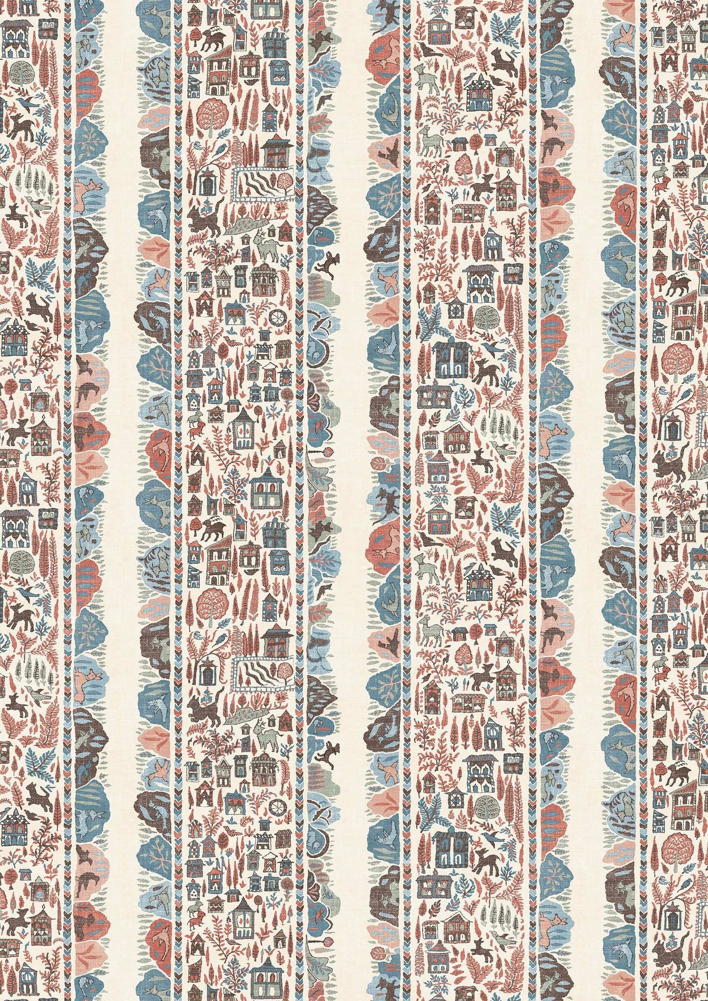 Ravi Ribbon Wallpaper - Blue Almond - Lewis & Wood