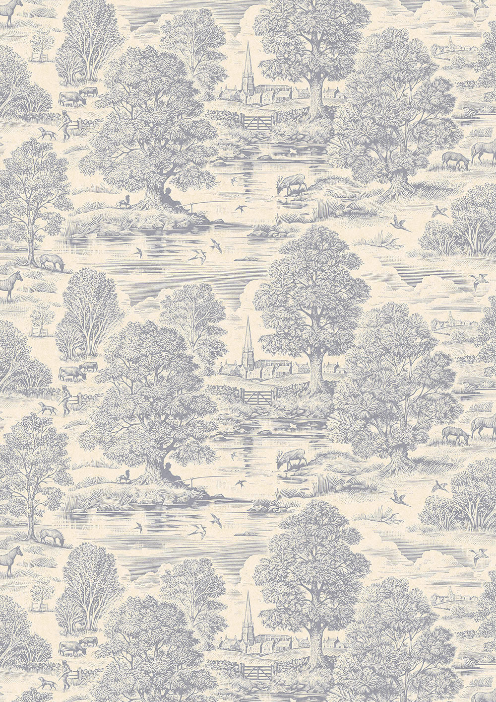 Royal Oak Wallpaper - Aerial - Lewis & Wood