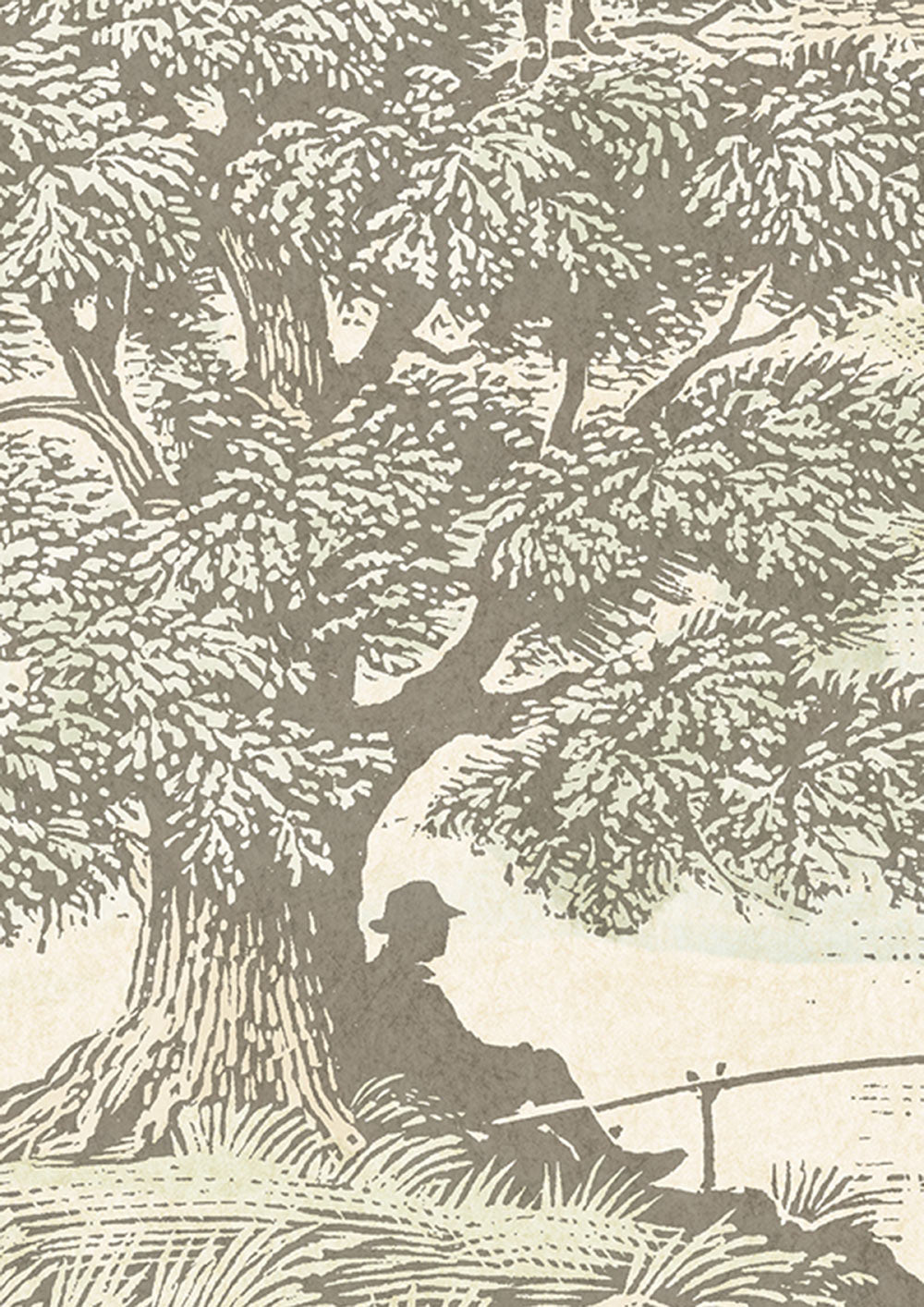 Royal Oak Wallpaper - Aquatint - Lewis & Wood
