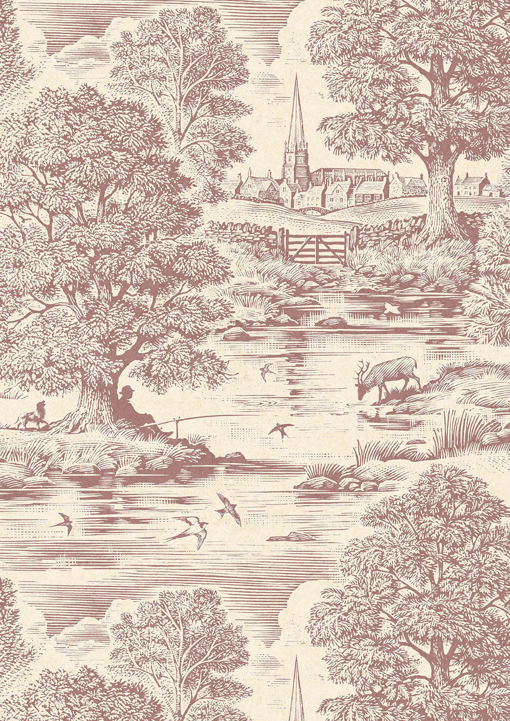 Royal Oak Wallpaper - Bloodstone - Lewis & Wood