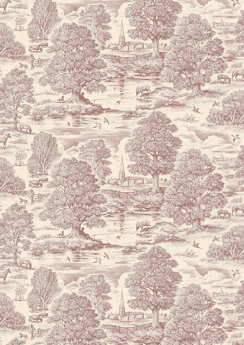 Royal Oak Wallpaper - Bloodstone - Lewis & Wood
