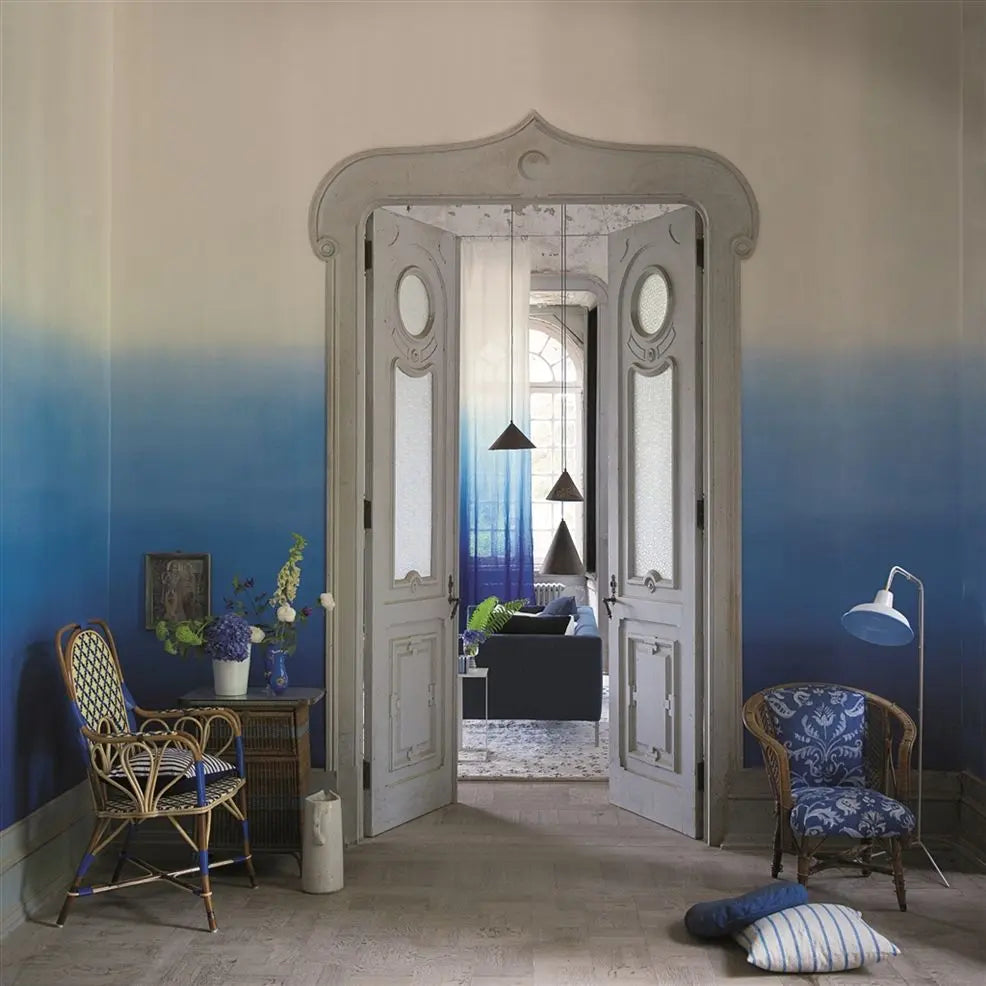 Saraille Wallpaper - Indigo - P600/09 - Designers Guild