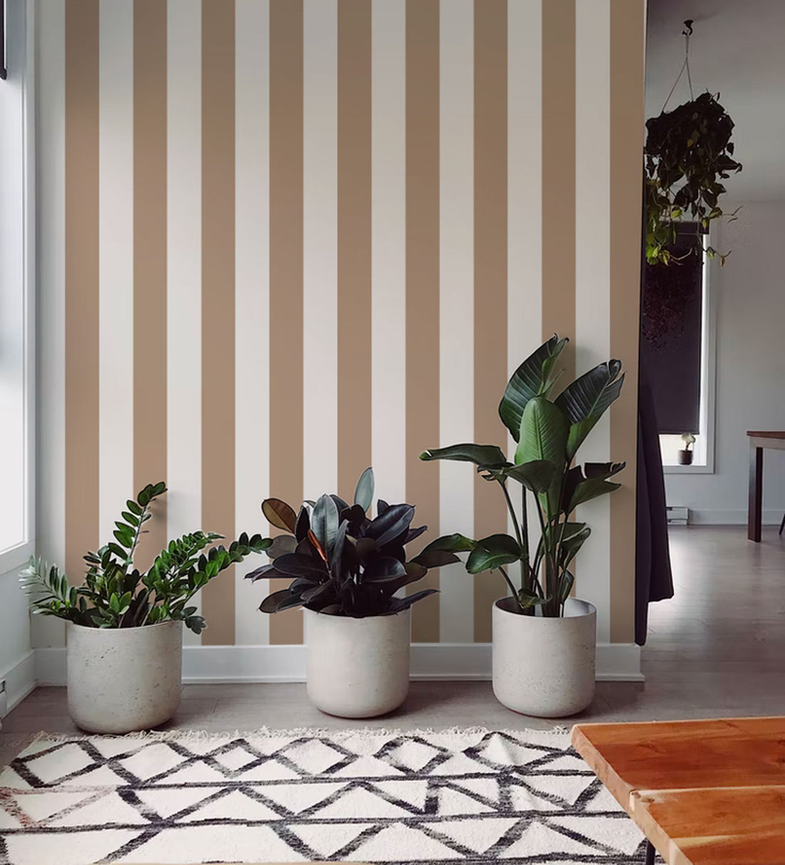 Shanklin Stripes Wallpaper - Beige - Summer Gray