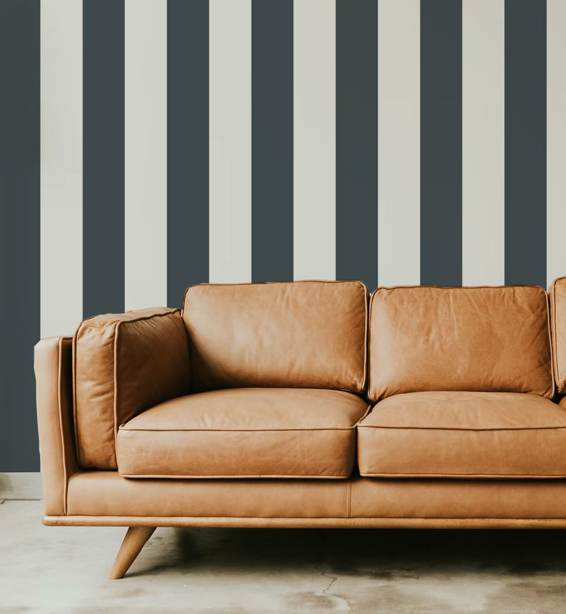 Shanklin Stripes Wallpaper - Charcoal - Summer Gray