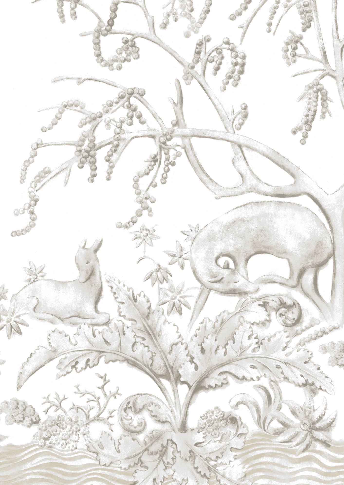 Sika Wallpaper - Charcoal - Lewis & Wood