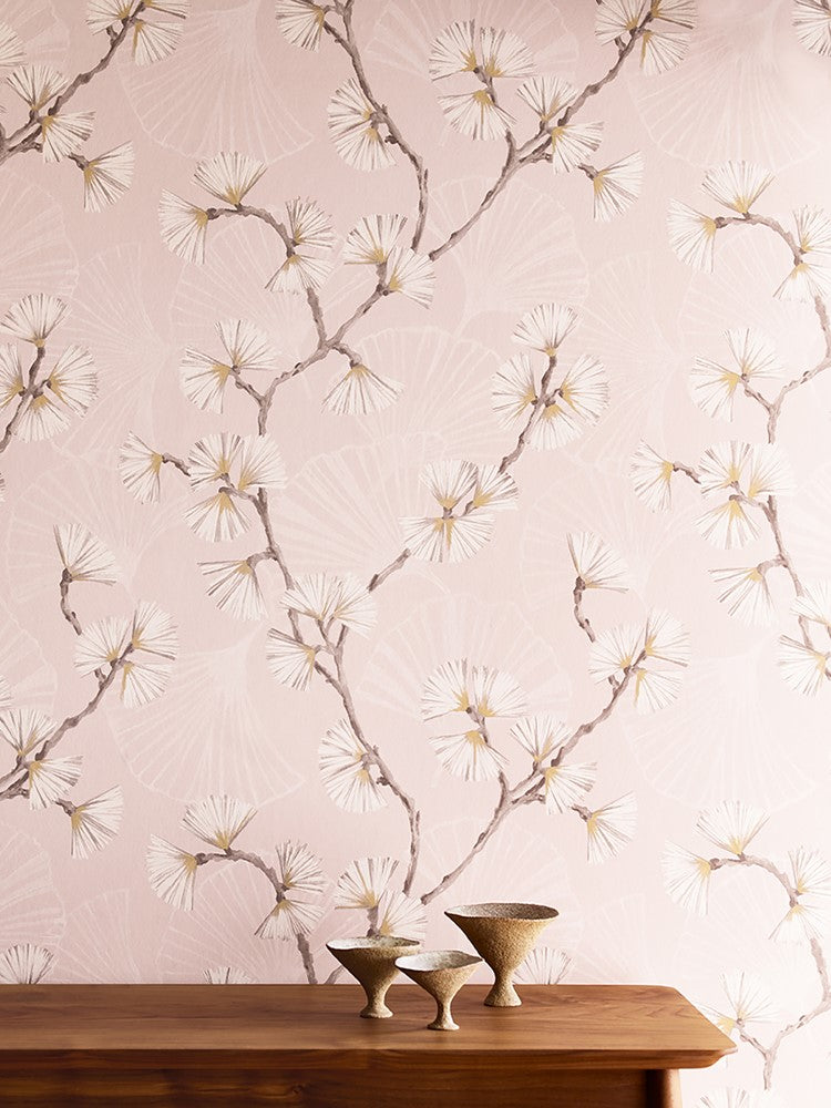 Snow Flower Wallpaper - Pink - J183W-02 - Jane Churchill