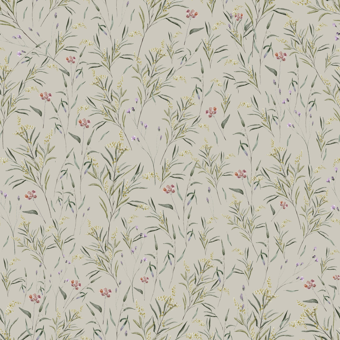Spring Meadow Wallpaper - Green - Summer Gray