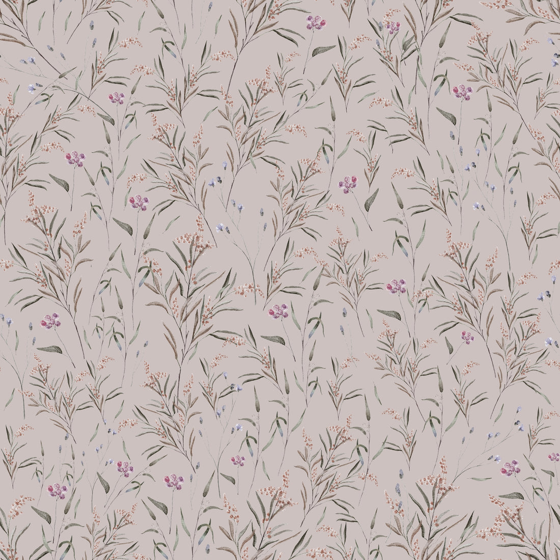 Spring Meadow Wallpaper - Pink - Summer Gray
