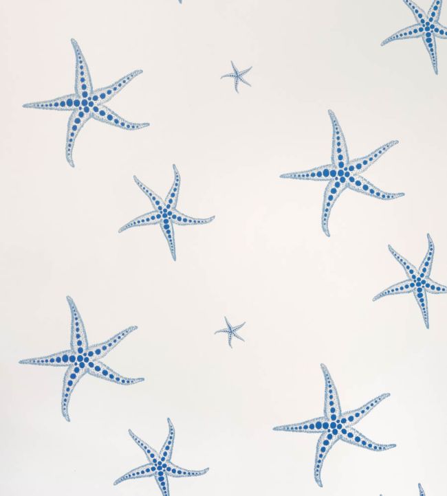 Starfish Wallpaper - Blue on Parchment - BG2200102 - Barneby Gates