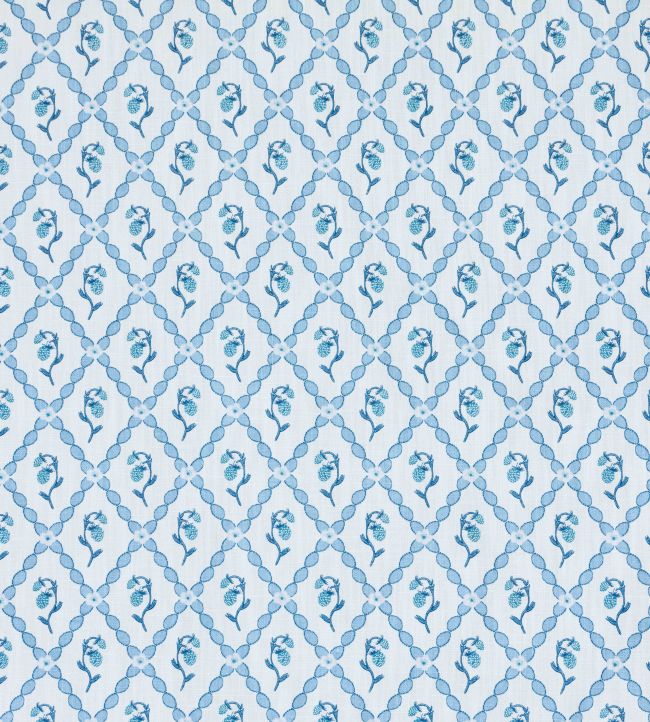 Strawberry Trellis Fabric - China Blue - BGF060101 - Barneby Gates