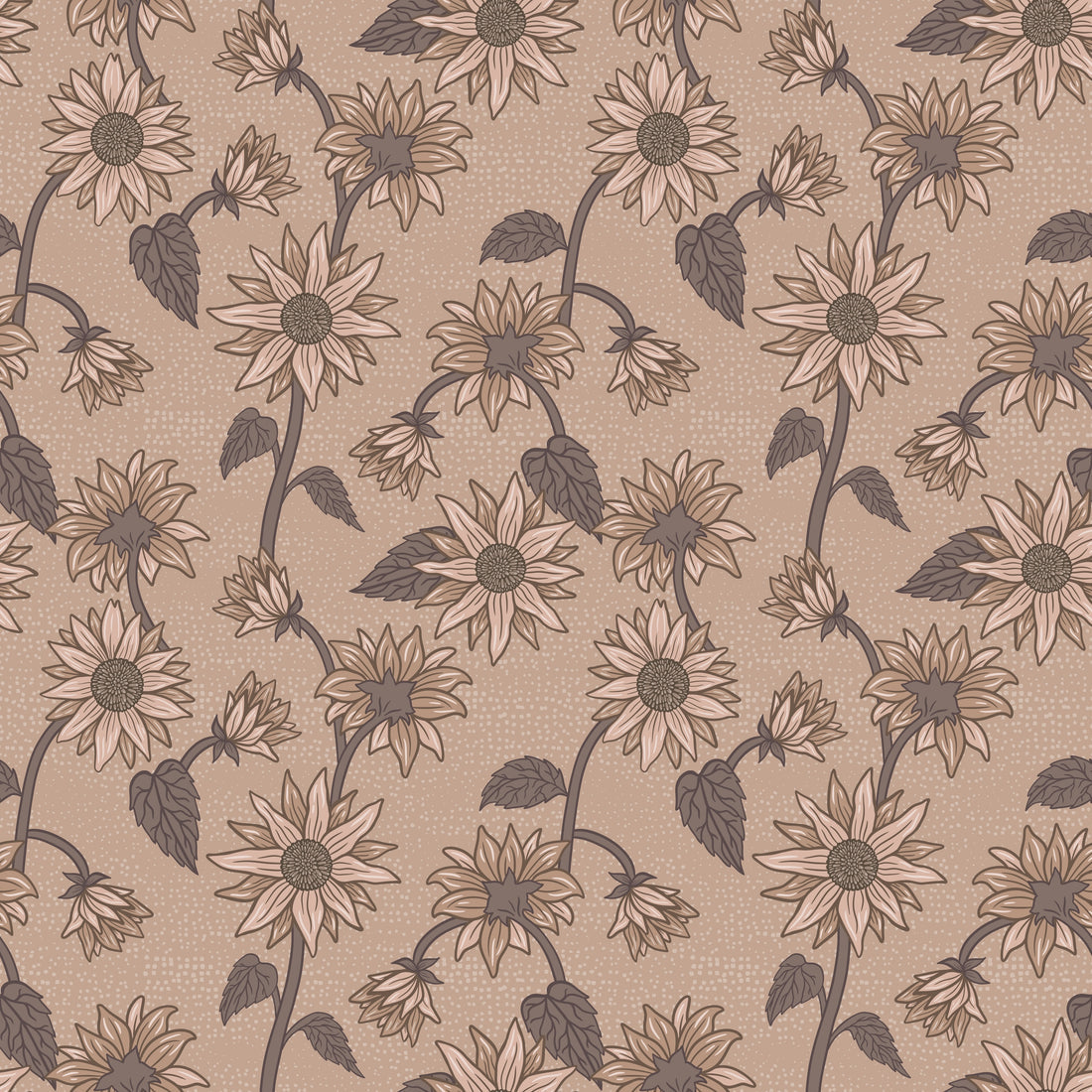 Sunflowers Wallpaper - Tan - Summer Gray