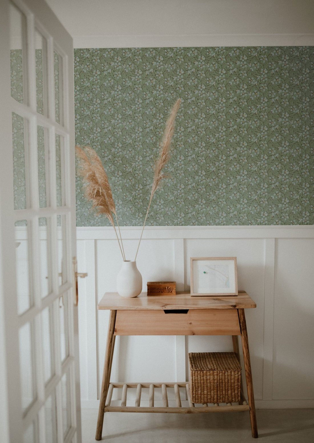 Sweet India Wallpaper - Blue & Green - Summer Gray