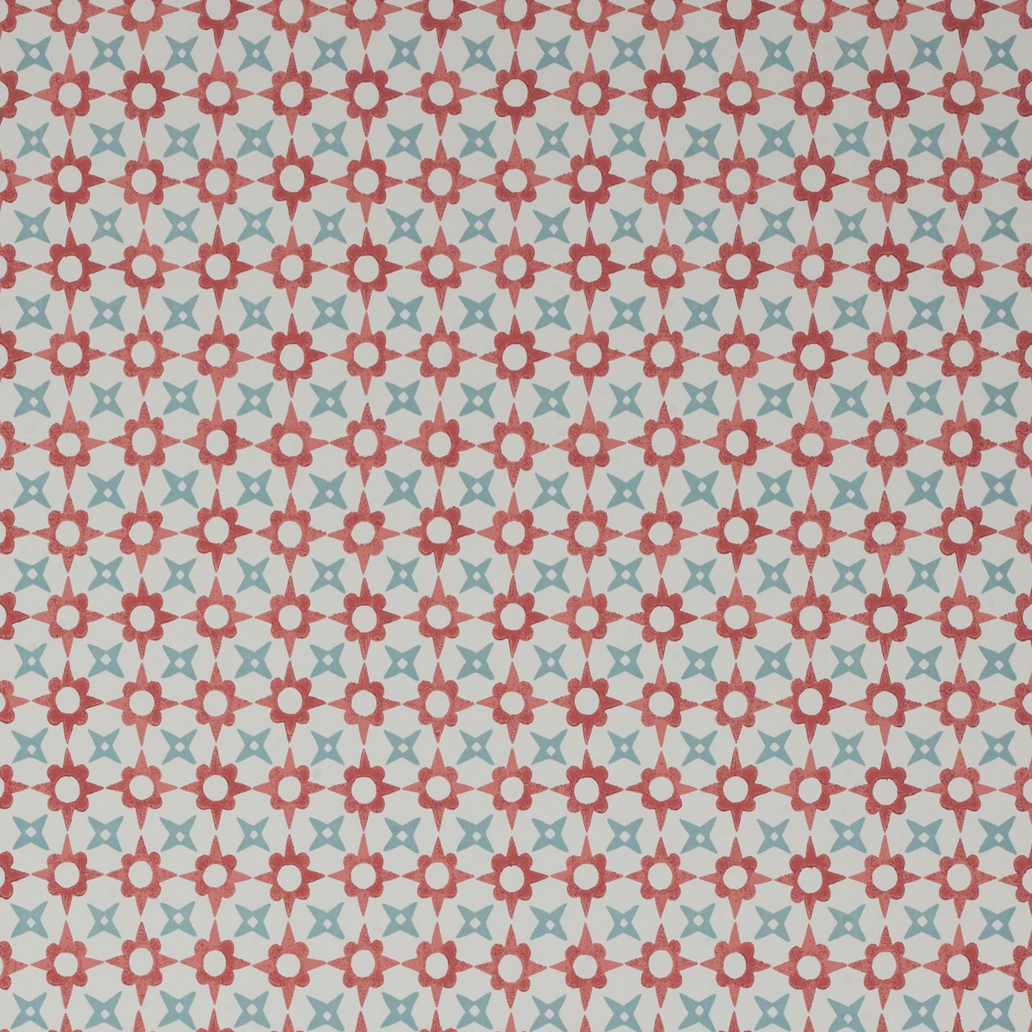 Tassi Wallpaper - Red/Aqua - J175W-04 - Jane Churchill