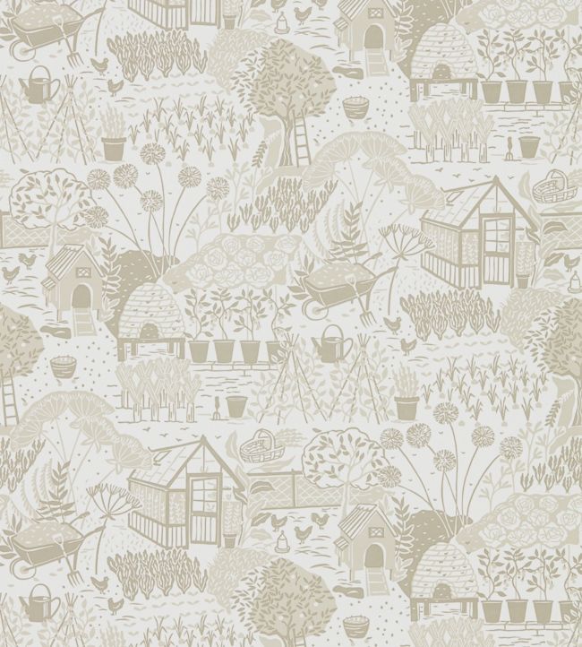 The Allotment Wallpaper - Linen - DHPO216353 - Sanderson