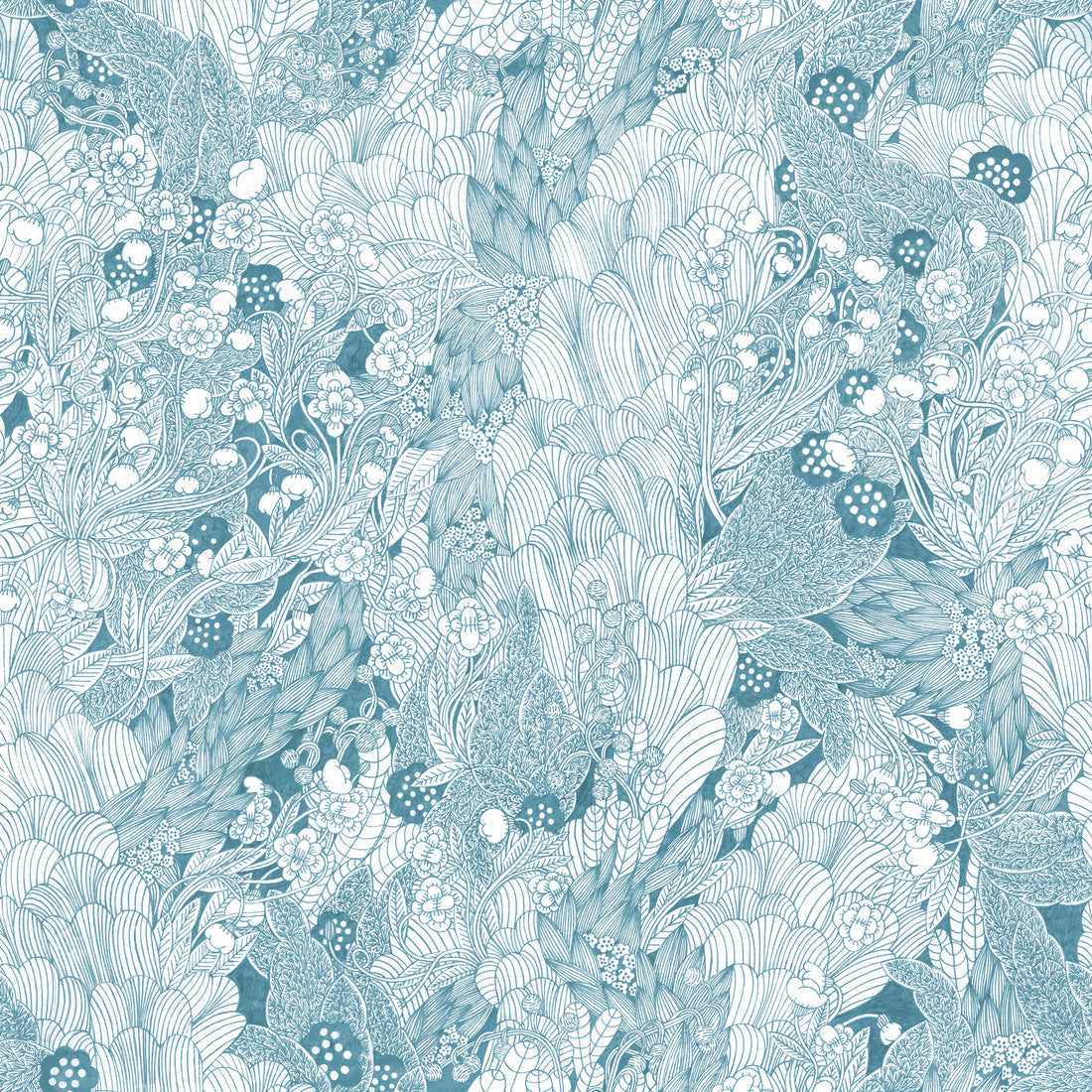 Thicket Wallpaper - Blue - Summer Gray