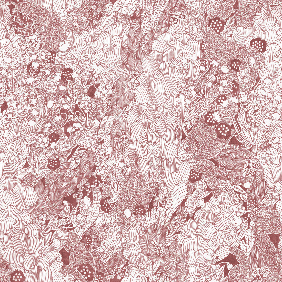 Thicket Wallpaper - Red - Summer Gray