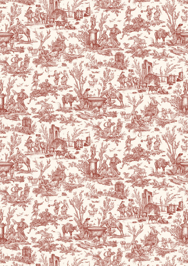Toile Baptiste Wallpaper - Rhone - Lewis & Wood