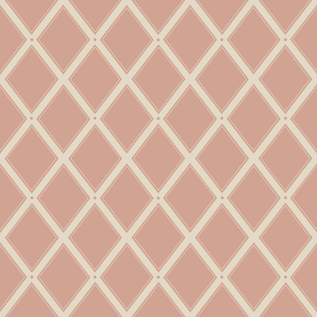 Trellis Wallpaper - Dusty Red - Summer Gray