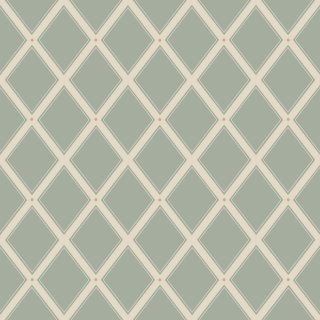 Trellis Wallpaper - Green - Summer Gray