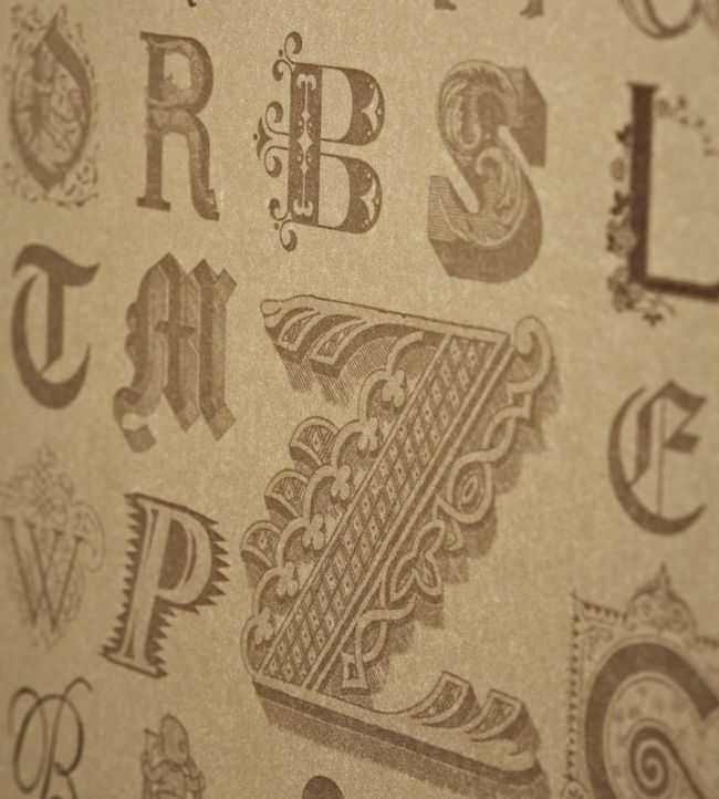 Typecast Wallpaper - Vintage Gold - BG0400 - 201 - Barneby Gates