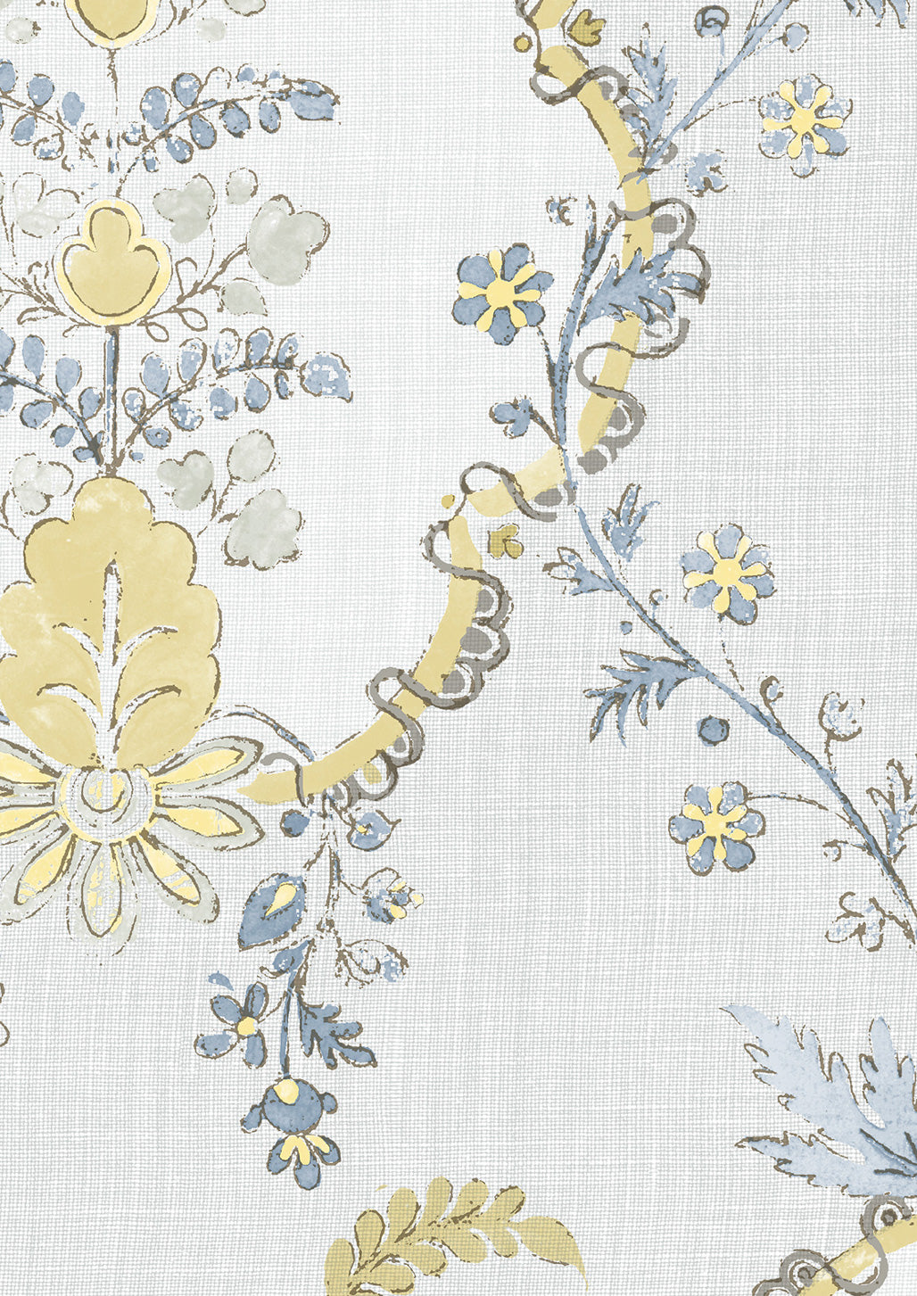Vallance Wallpaper - Blue Citrine - Lewis & Wood