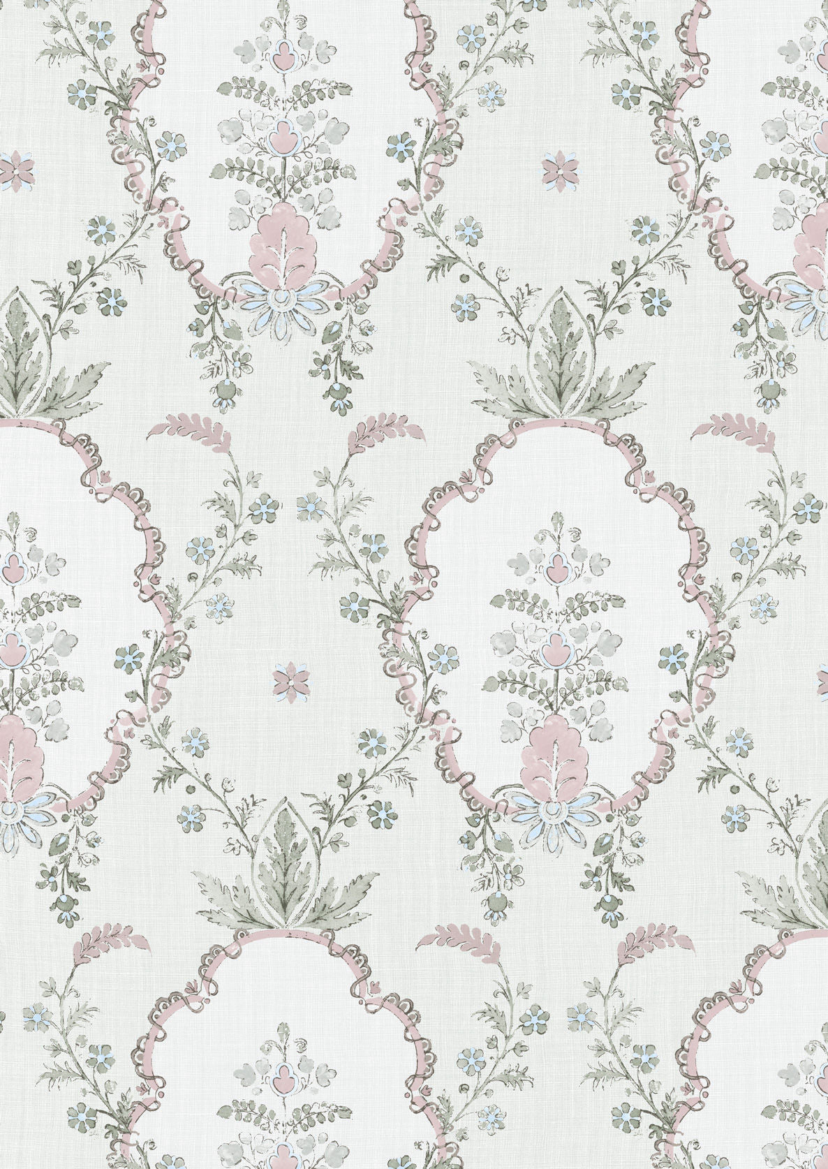 Vallance Wallpaper - Myrtle Pink - Lewis & Wood